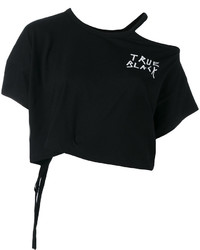 schwarzes T-shirt von Ann Demeulemeester