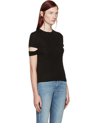 schwarzes T-shirt von Helmut Lang