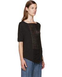 schwarzes T-shirt von Raquel Allegra