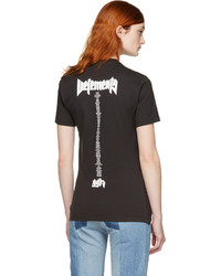 schwarzes T-shirt von Vetements