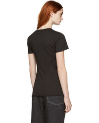 schwarzes T-shirt von Raquel Allegra