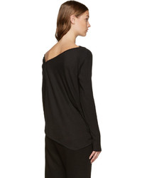 schwarzes T-shirt von Ann Demeulemeester