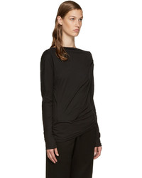 schwarzes T-shirt von Ann Demeulemeester