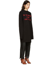 schwarzes T-shirt von Vetements