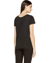 schwarzes T-shirt von Saint Laurent