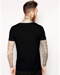 schwarzes T-shirt von Asos