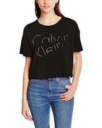 schwarzes T-shirt von Calvin Klein