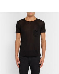 schwarzes T-shirt von Saint Laurent