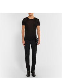 schwarzes T-shirt von Saint Laurent