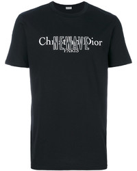 schwarzes T-shirt von Christian Dior
