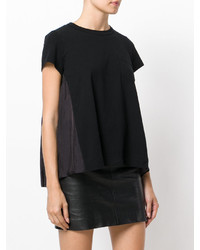 schwarzes T-shirt von Sacai