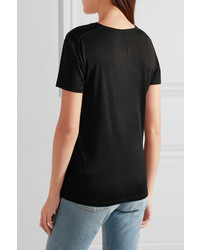schwarzes T-shirt von Saint Laurent