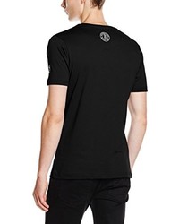 schwarzes T-shirt von Crosshatch