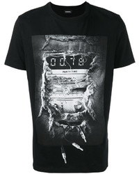 schwarzes T-shirt von Diesel