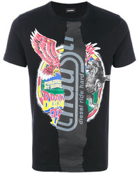 schwarzes T-shirt von Diesel