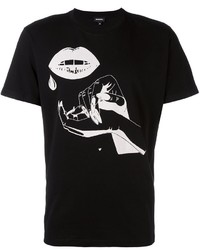 schwarzes T-shirt von Diesel