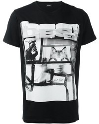 schwarzes T-shirt von Diesel