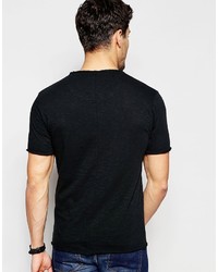 schwarzes T-shirt von Selected