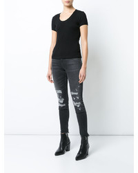 schwarzes T-shirt von Rag & Bone