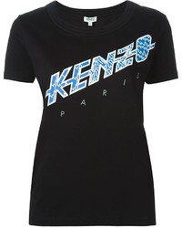schwarzes T-shirt von Kenzo