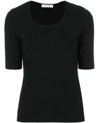 schwarzes T-shirt von Le Tricot Perugia