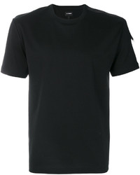 schwarzes T-shirt von Les Hommes