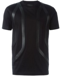 schwarzes T-shirt von Les Hommes