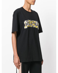 schwarzes T-shirt von MSGM