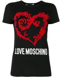 schwarzes T-shirt von Love Moschino