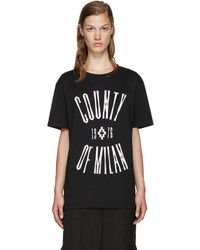 schwarzes T-shirt von Marcelo Burlon County of Milan