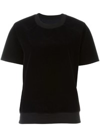 schwarzes T-shirt von MM6 MAISON MARGIELA