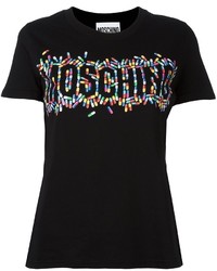 schwarzes T-shirt von Moschino