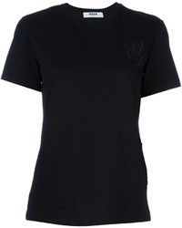 schwarzes T-shirt von MSGM