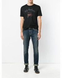 schwarzes T-shirt von John Varvatos