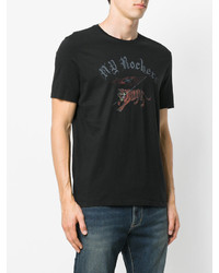 schwarzes T-shirt von John Varvatos