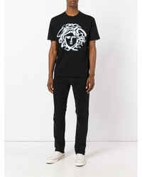 schwarzes T-shirt von Versace