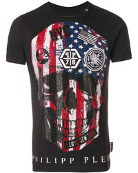 schwarzes T-shirt von Philipp Plein