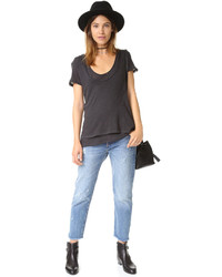 schwarzes T-shirt von Free People