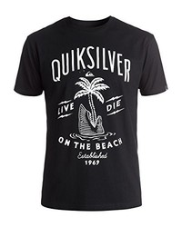 schwarzes T-shirt von Quiksilver