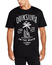 schwarzes T-shirt von Quiksilver