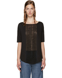 schwarzes T-shirt von Raquel Allegra