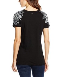 schwarzes T-shirt von Replay