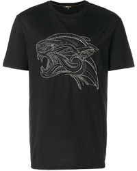 schwarzes T-shirt von Roberto Cavalli