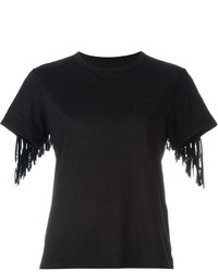 schwarzes T-shirt von Sacai