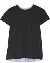 schwarzes T-shirt von Sacai