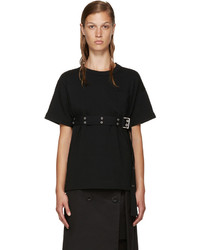 schwarzes T-shirt von Sacai