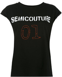 schwarzes T-shirt von Semi-Couture