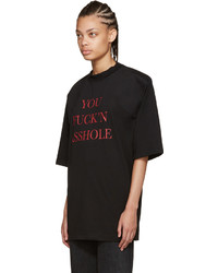 schwarzes T-shirt von Vetements