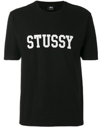 schwarzes T-shirt von Stussy