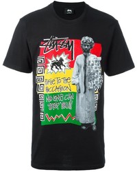 schwarzes T-shirt von Stussy